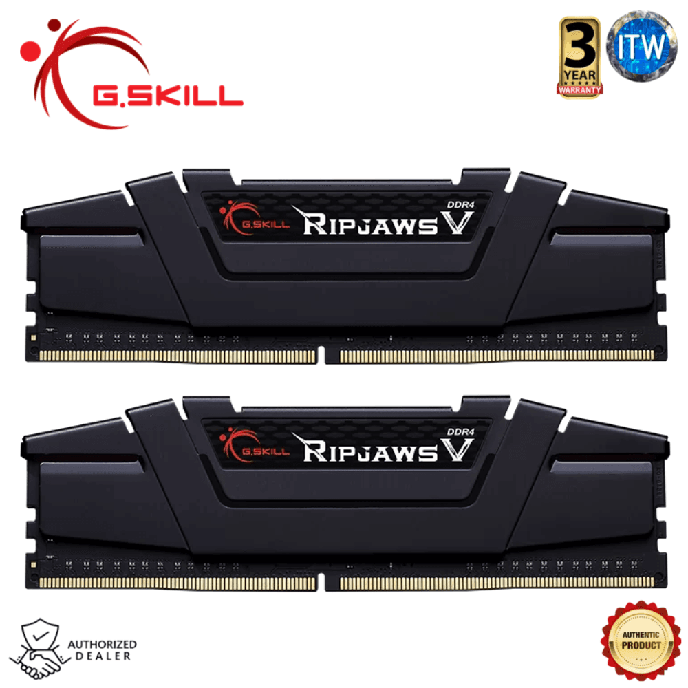 G.Skill DDR4 RAM 16GB (2x8GB) 3200Mhz Ripjaws V Unbuffered Desktop Memory (F4-3200C16D-16GVKB)