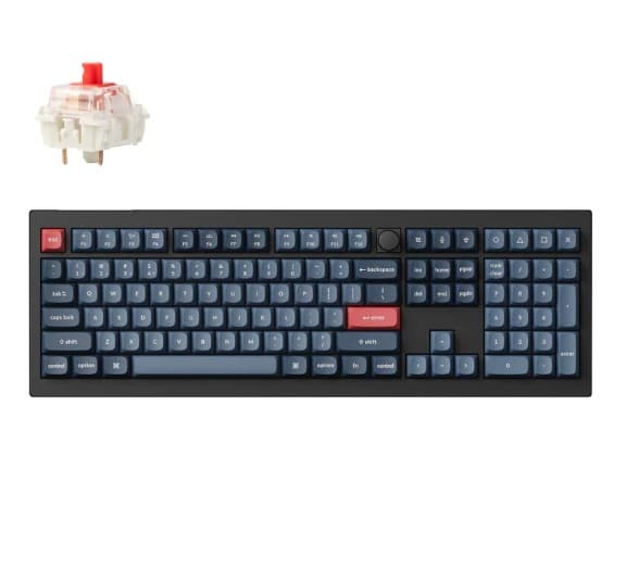 Keychron V6 Max QMK Mechanical Keyboard, Carbon Black, Full, Wired, RGB, Hot-Swap, QMK VIA
