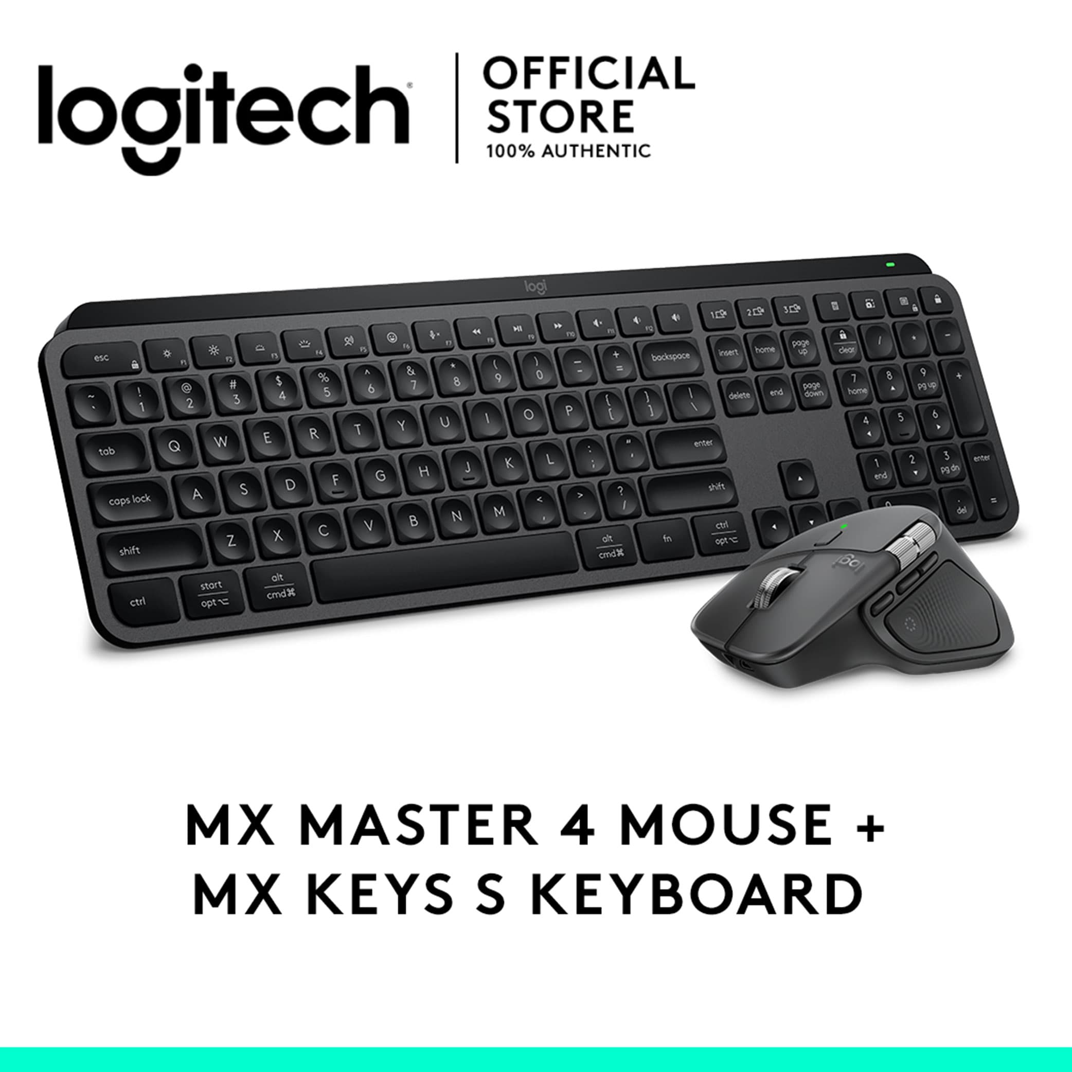 Logitech MX Keys S Multi-Device Ergonomic Design Advanced Wireless Illuminated Keyboard