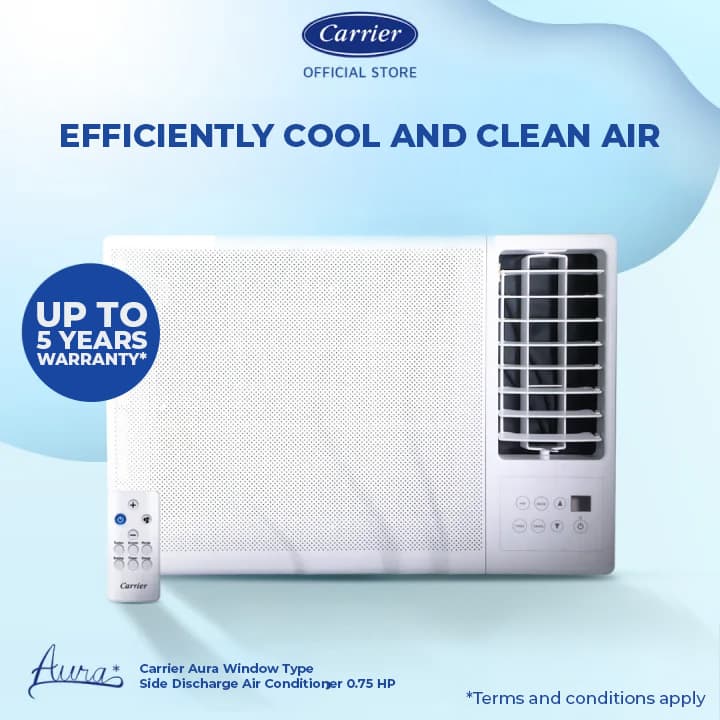 Carrier Aura Window Type Side Discharge Air Conditioner 0.75HP
