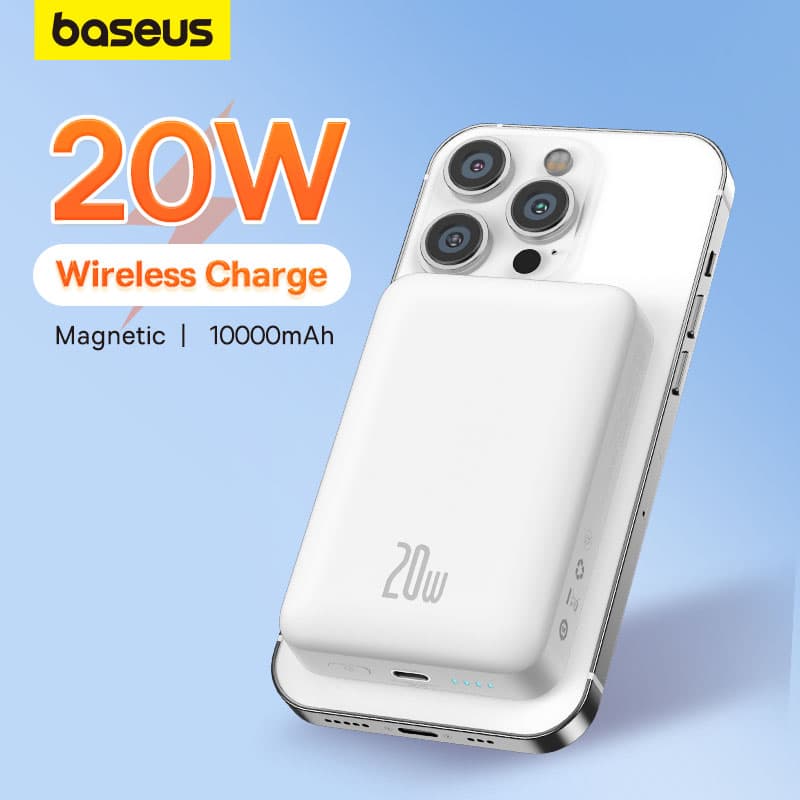 Baseus 20W Magnetic Mini Powerbank10000mAh Mini Magnetic Wireless Charge with Auto-wake For iPhone 14 Pro Max