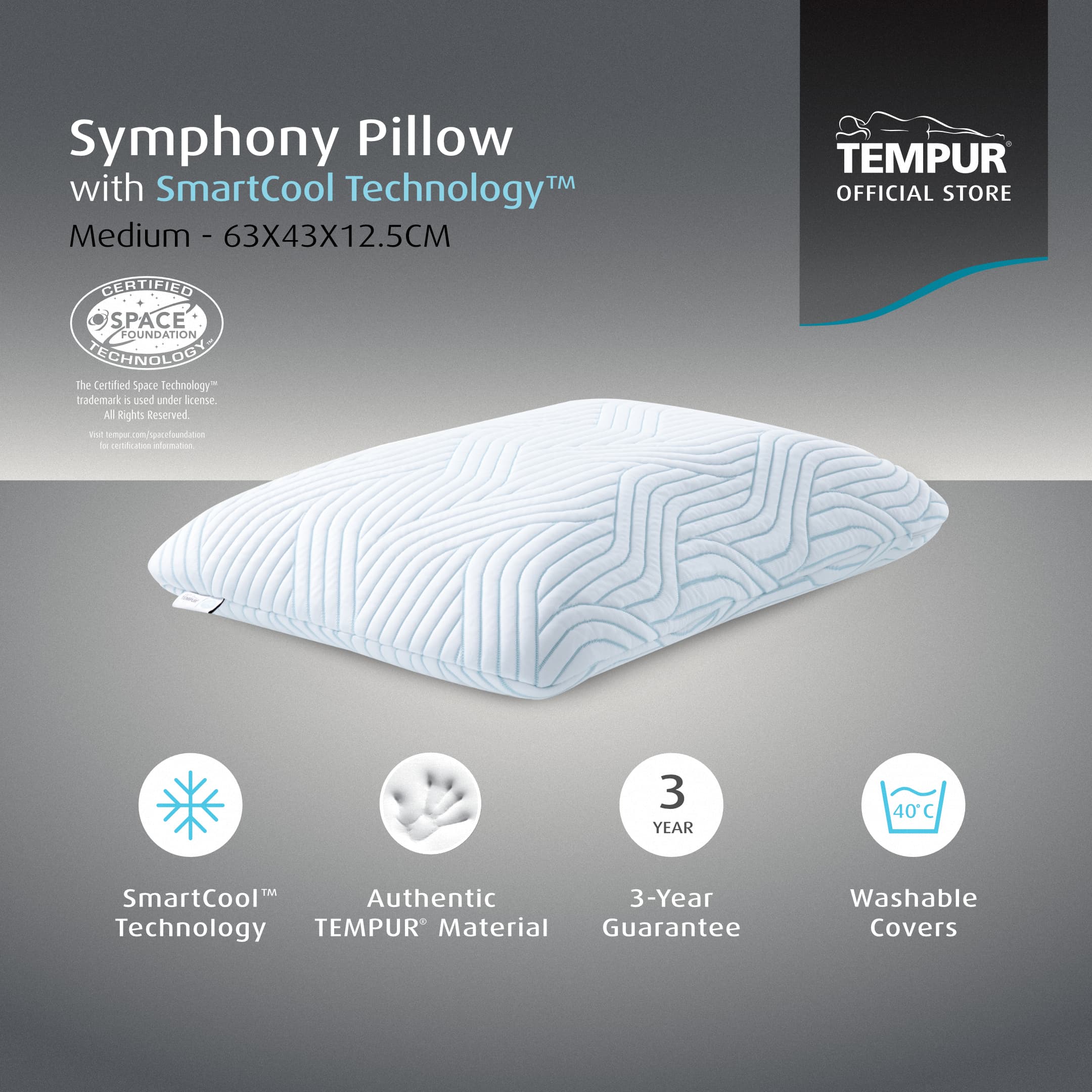 Tempur SmartCool Symphony Pillow (Medium)