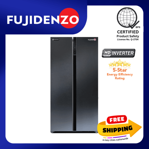 Fujidenzo 19.5 cu. ft. HD Inverter Side-by-Side Refrigerator ISR-20DS (Dark Titanium)