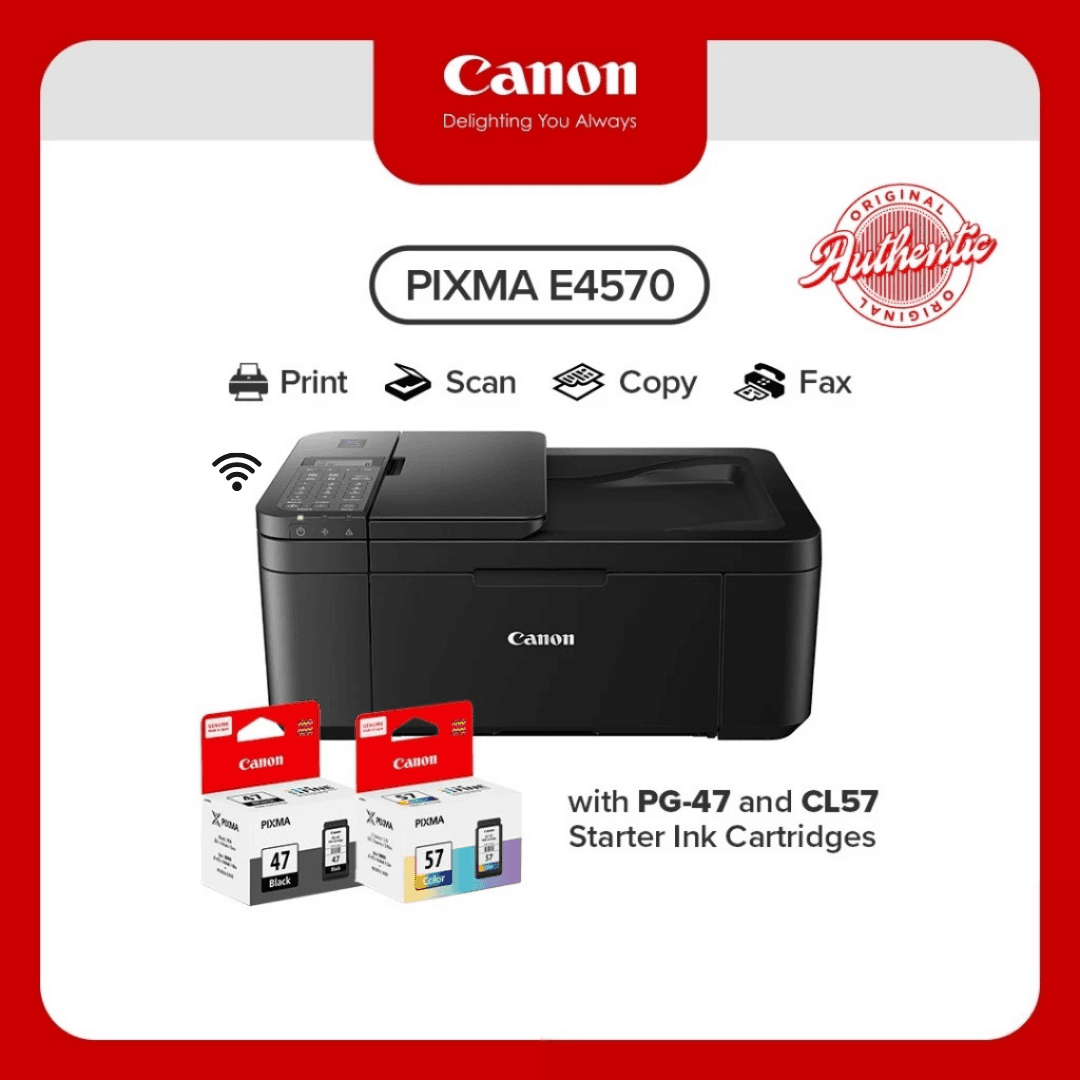 Canon PIXMA E4570 Compact Wireless All-In-One (Fax and Automatic 2-sided Printing)