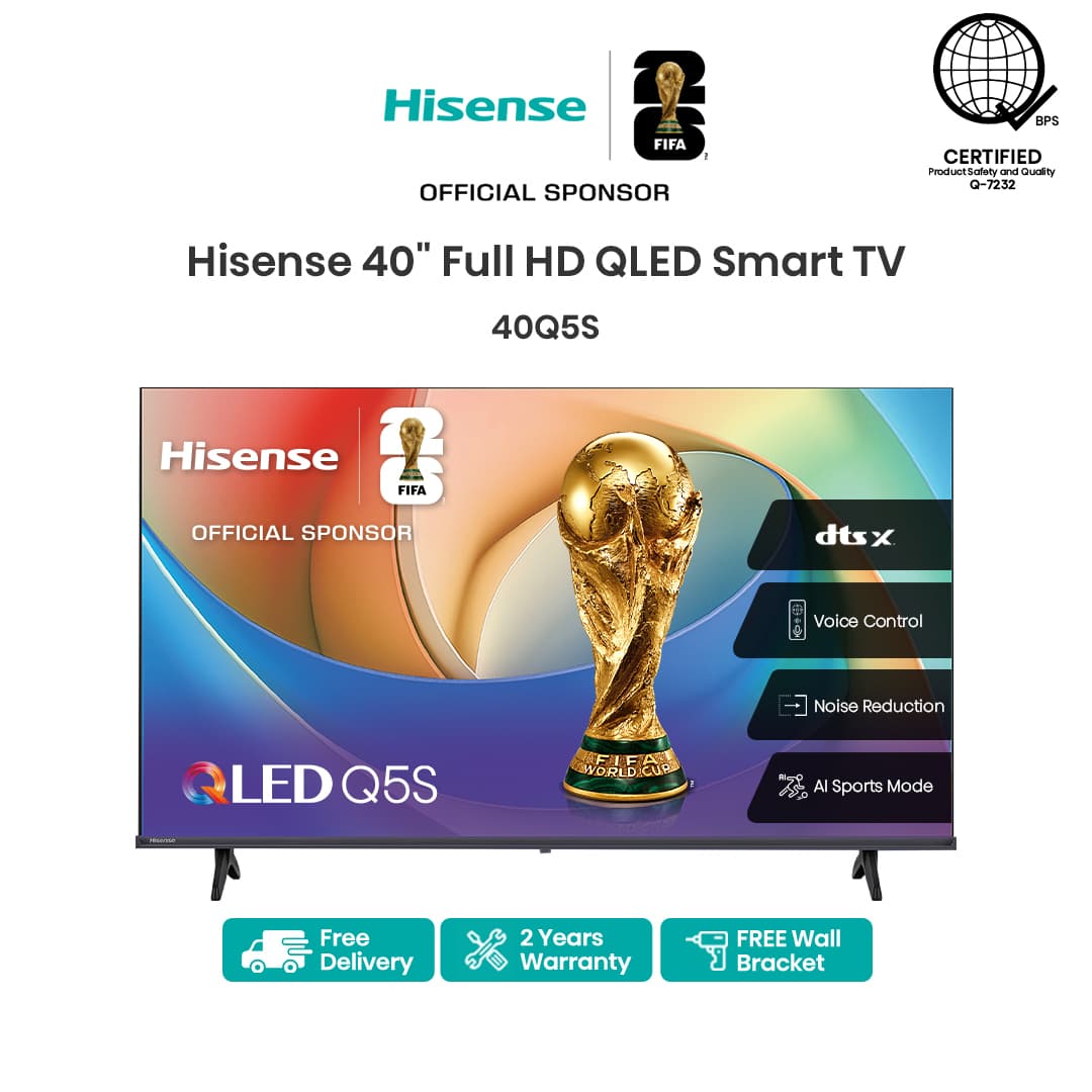 🆕Hisense 32/40/43 inches Full HD QLED Smart TV (Q5S Series) + Free Wall Bracket