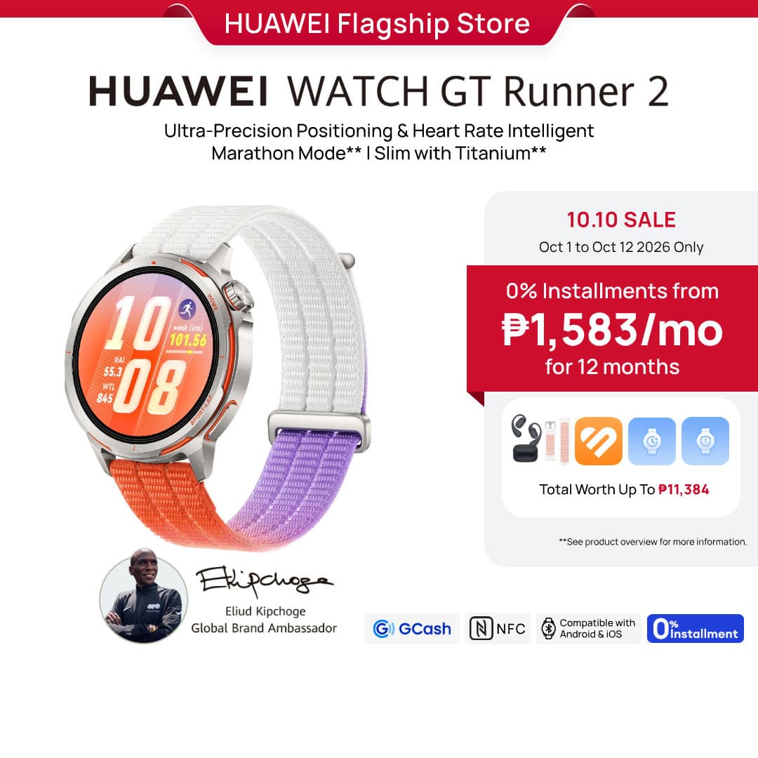 HUAWEI WATCH GT Runner 2 Smartwatch l Ultra-Precision Positioning & Heart Rate l Intelligent Marathon Mode l Titanium Strength with Feather Weight l CE-Certified ECG & Pulse Wave Arrhythmia l Up to 14 Days Battery Life