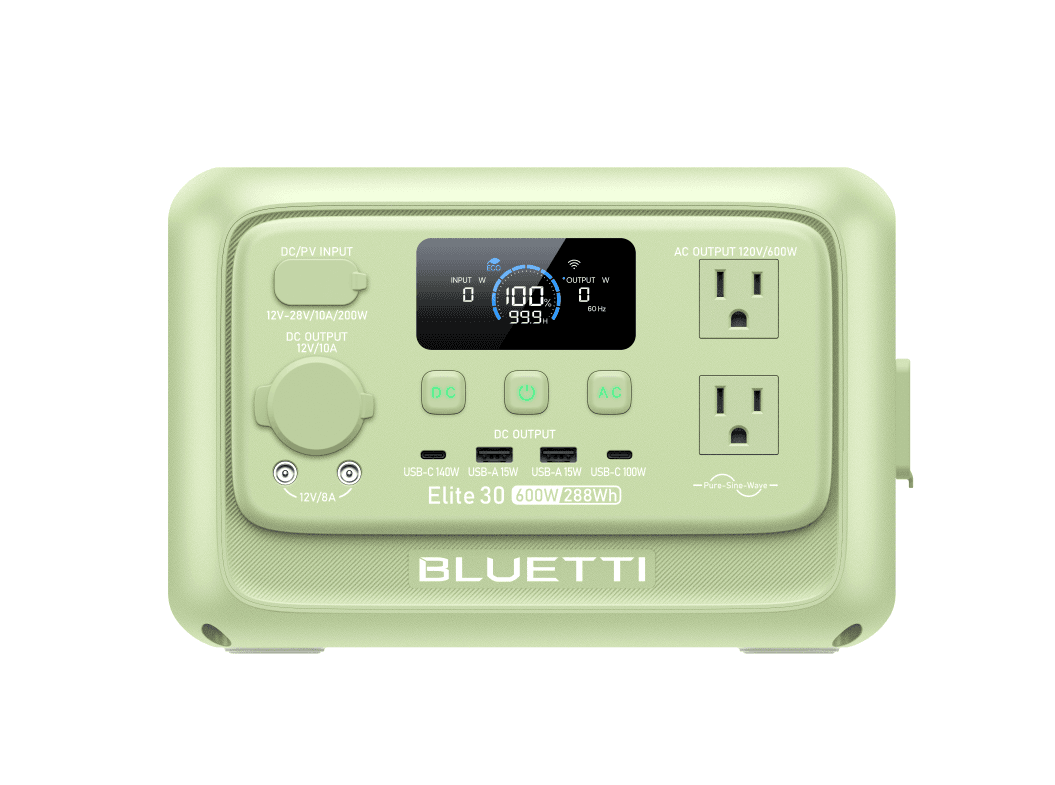 BLUETTI （EB3A upgraded version）Elite 30 V2 288WH Portable Power Station Solar Generator with LiFeP04 Fast Charge Up to 1500 W Power for Emergency Power Camping Motor Homes Home