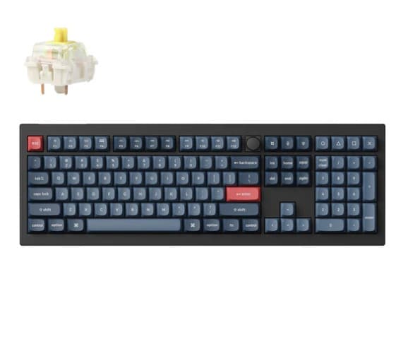 Keychron V6 Max QMK Mechanical Keyboard, Carbon Black, Full, Wired, RGB, Hot-Swap, QMK VIA