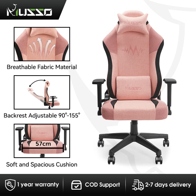 MUSSO Aeolus Series Heartbeat Series 199C XL Fabric Gaming Chair with Wide Seat High-Back Adjustable Office Chair