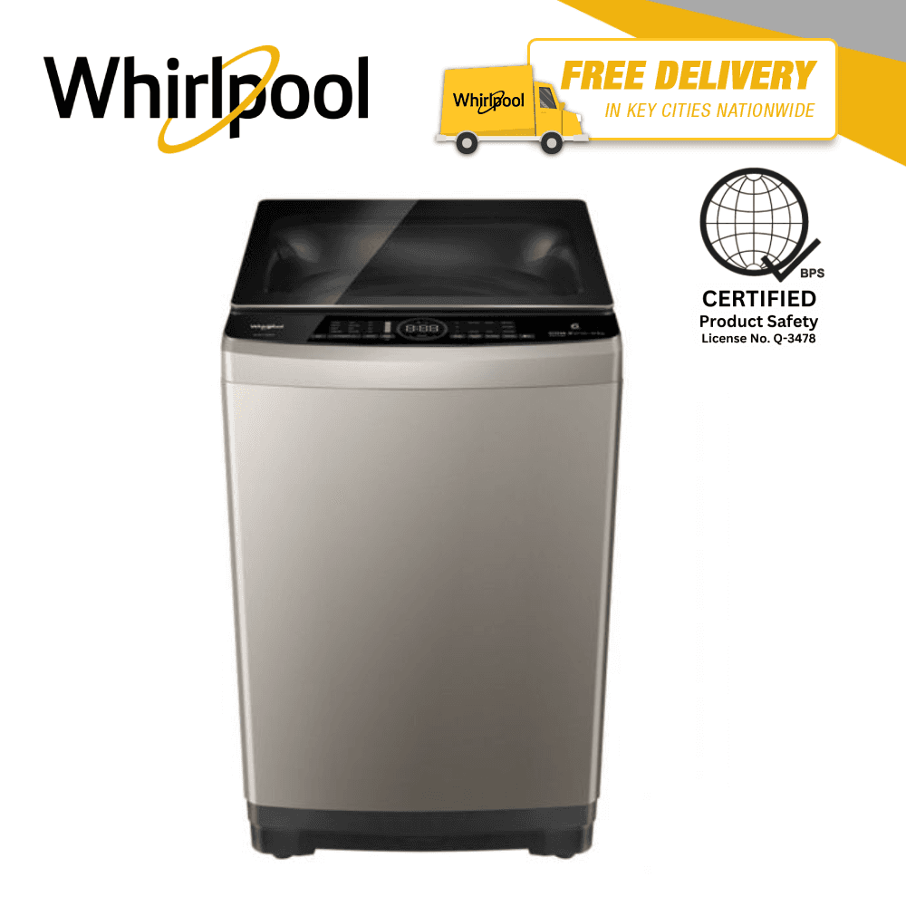 Whirlpool 10.5 kg Inverter Top Load Washer + Hot Wash Technology Fully Automatic Washing Machine with Dryer WVIID1058BKG (Quicksand Gold)