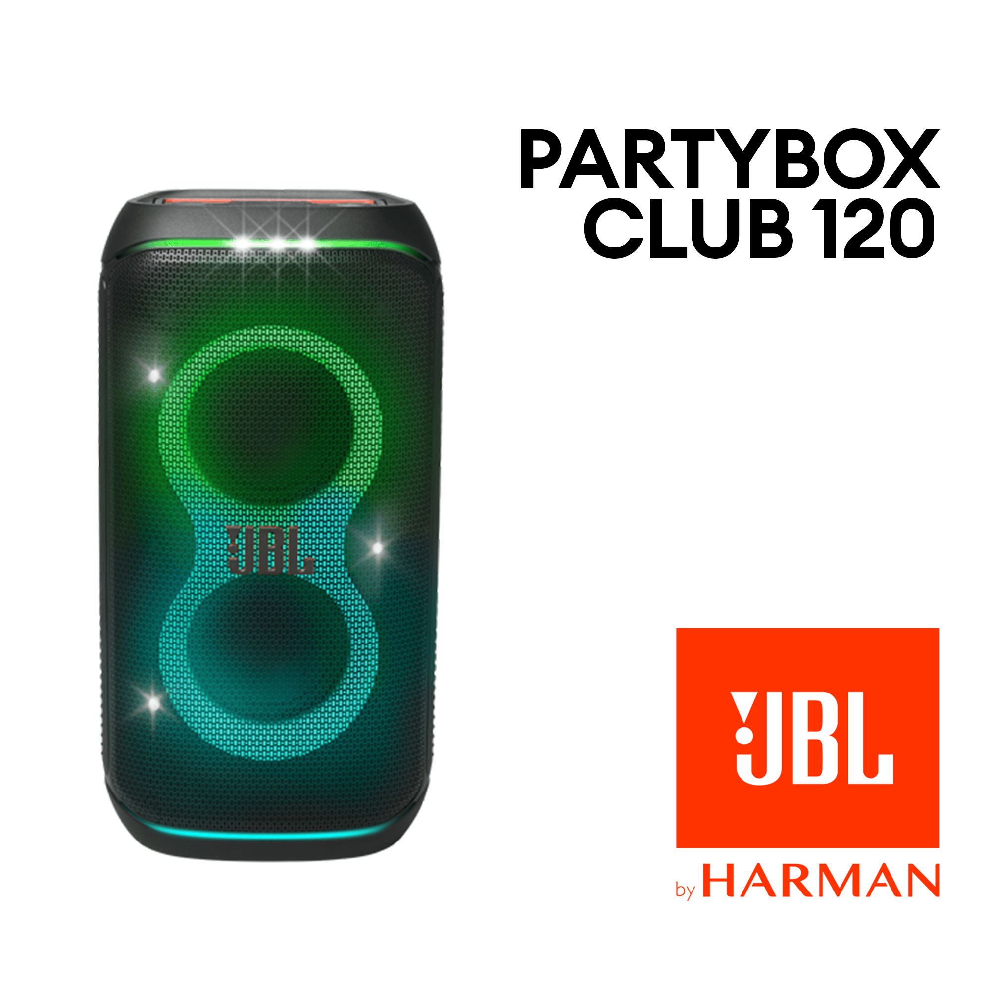 JBL Partybox Club 130 / Partybox Club 120 Portable Party Speaker with Built-in Lights, Powerful Sound and deep bass