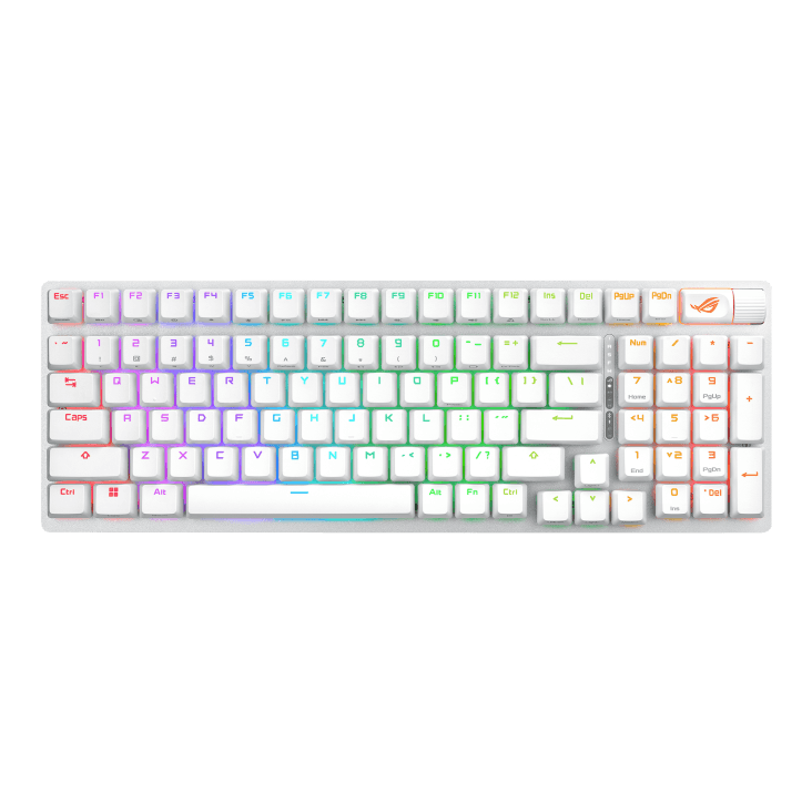 ASUS ROG Strix Scope II 96 Wireless Gaming Keyboard, Tri-Mode Connection, Dampening Foam & Switch-Dampening Pads, Hot-Swappable Pre-lubed Switches, ABS Keycaps, RGB-Black