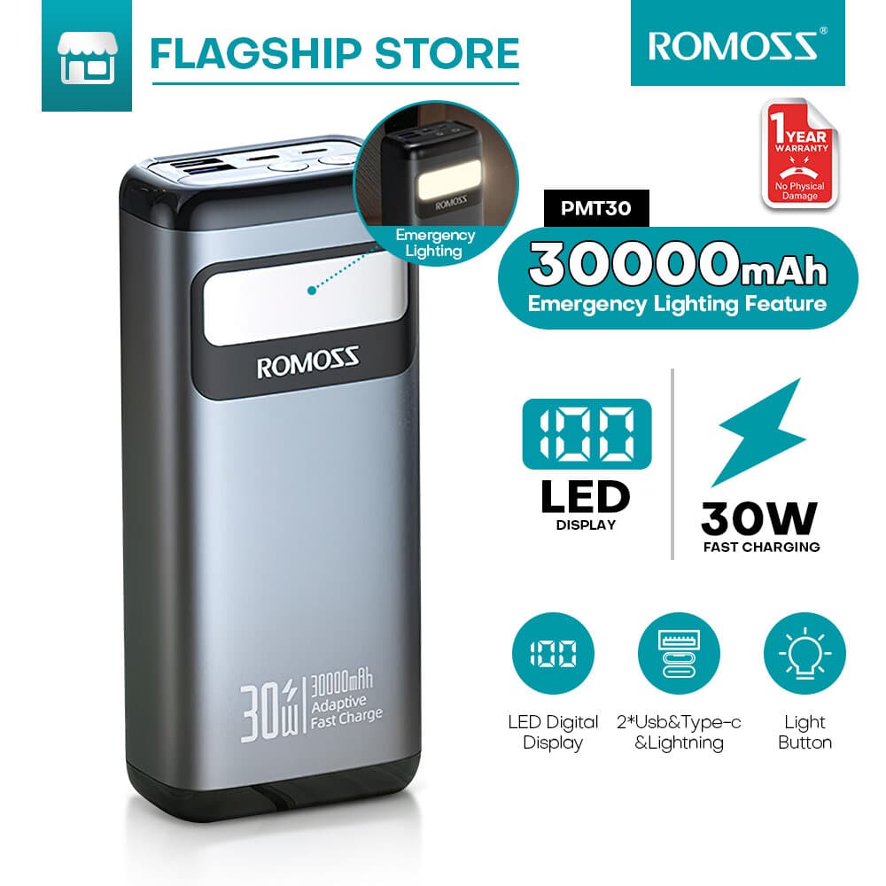 Romoss 40000mAh/60000mAh powerbank PEA40S/PMT60 Laptop PowerBank 65Watts Type-C Quick Charge Original Power Bank Outdoor Mobile Power Supply&Large Capacity Power Bank