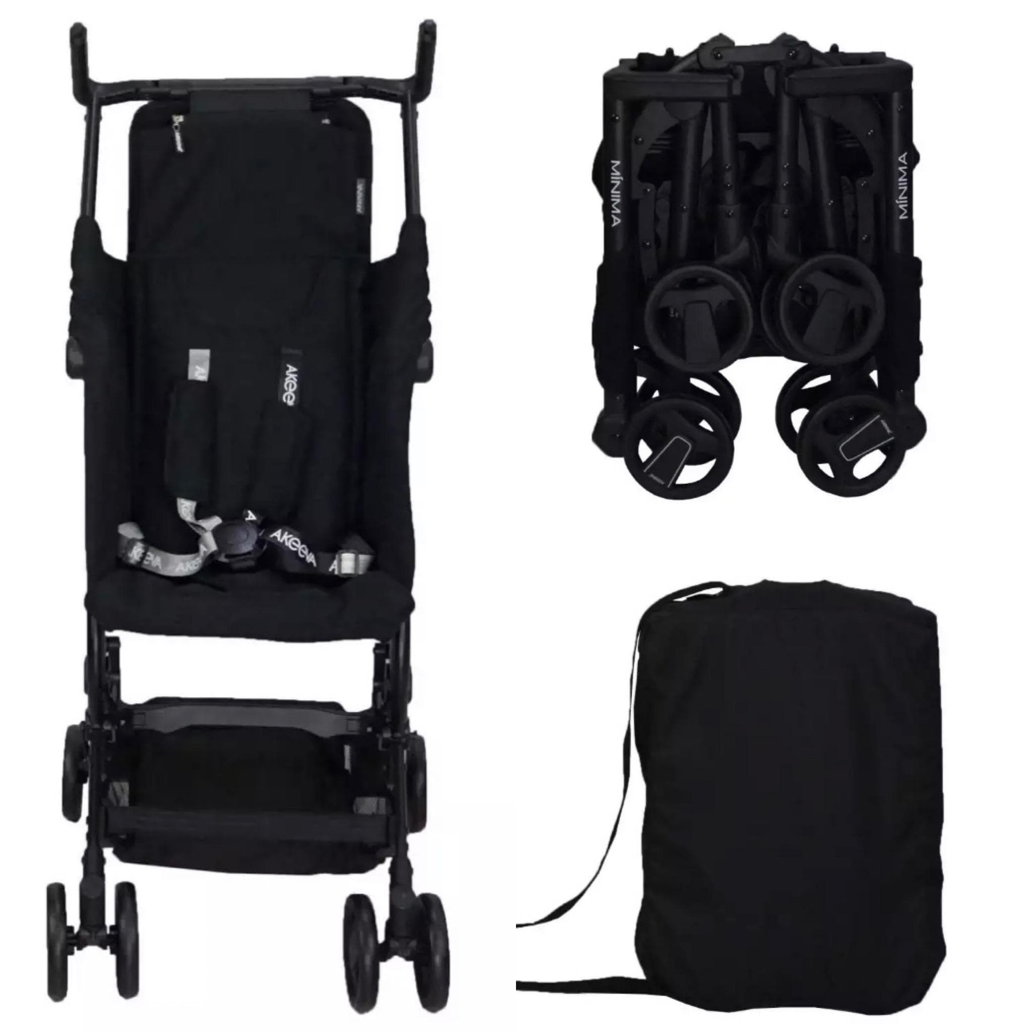 Akeeva Pocket Stroller (Minima) with extendable legrest and FREE frontbar