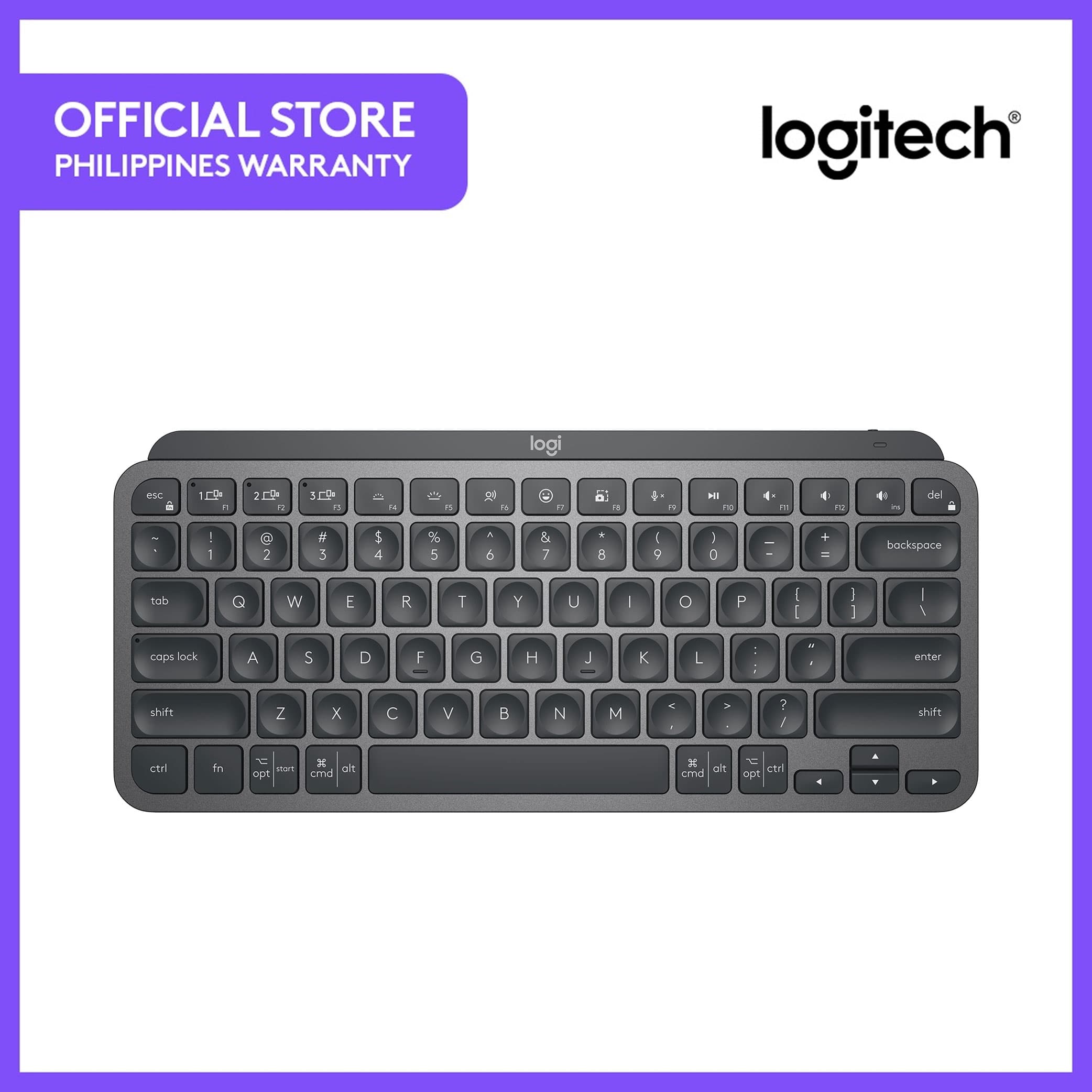 Logitech MX Keys Mini Bluetooth, Backlit, USB-C Compatible Minimalist Compact Wireless Illuminated Keyboard