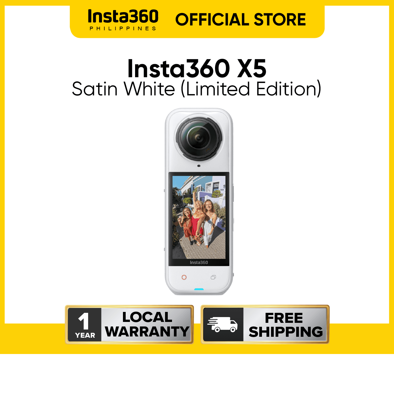 Insta360 X5 360º Waterproof Action Camera with 8K Resolution and Superior Low Light Quality