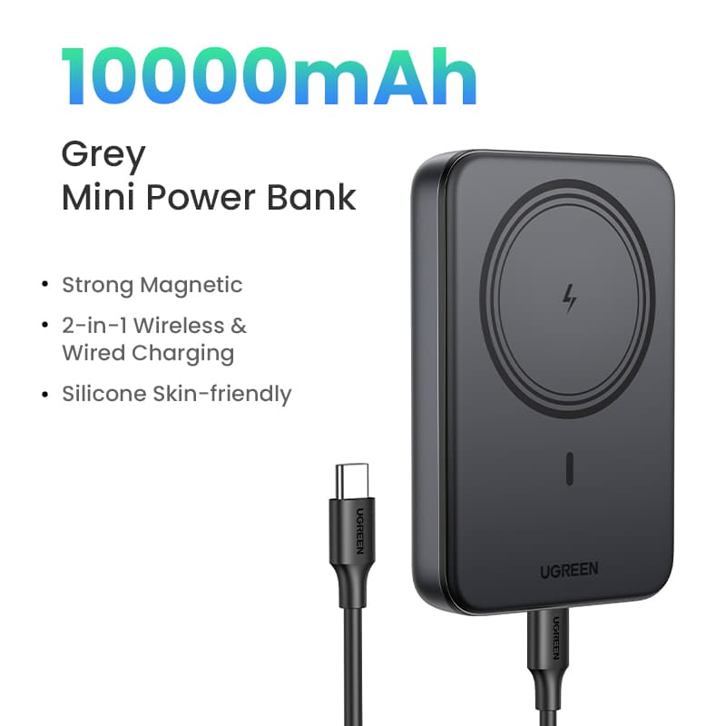 UGREEN 10000mAh Mini 20W Magnetic Wireless Power Bank Portable Snap-On Charger for iPhone