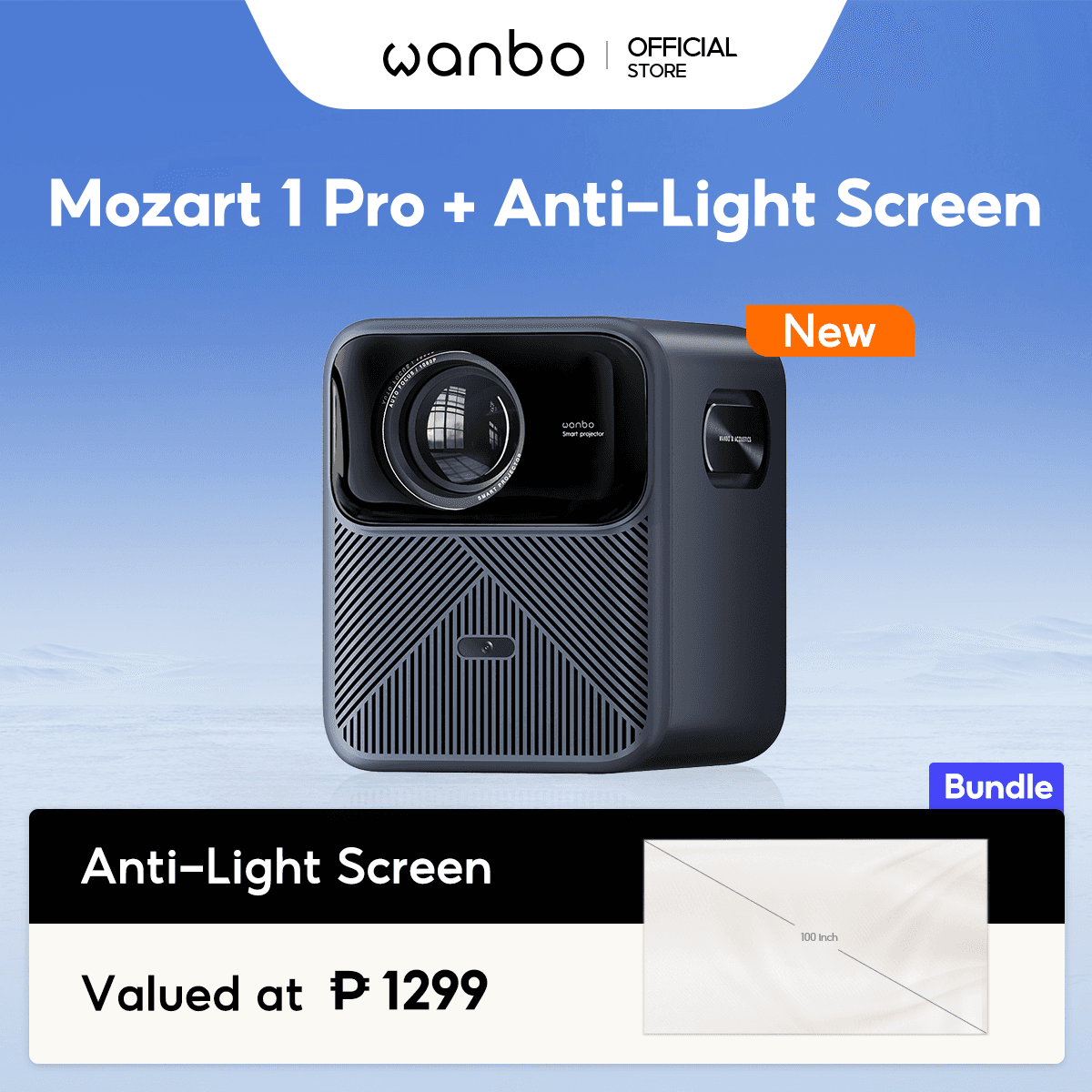 [Flagship] Wanbo Mozart 1 Pro Online 4K Projector 1200 ANSI Android 11 Auto Focus Home Cinema