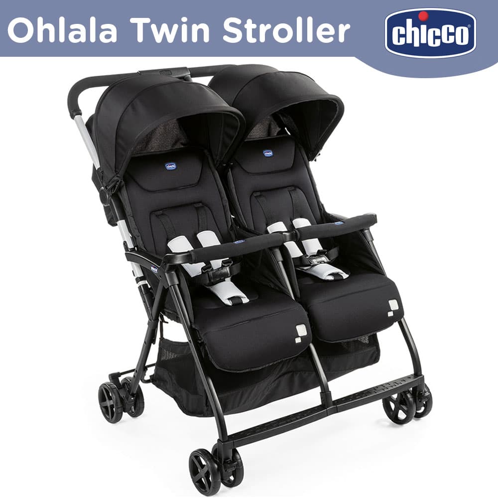 Chicco OHlalà Twin Stroller, Black Night