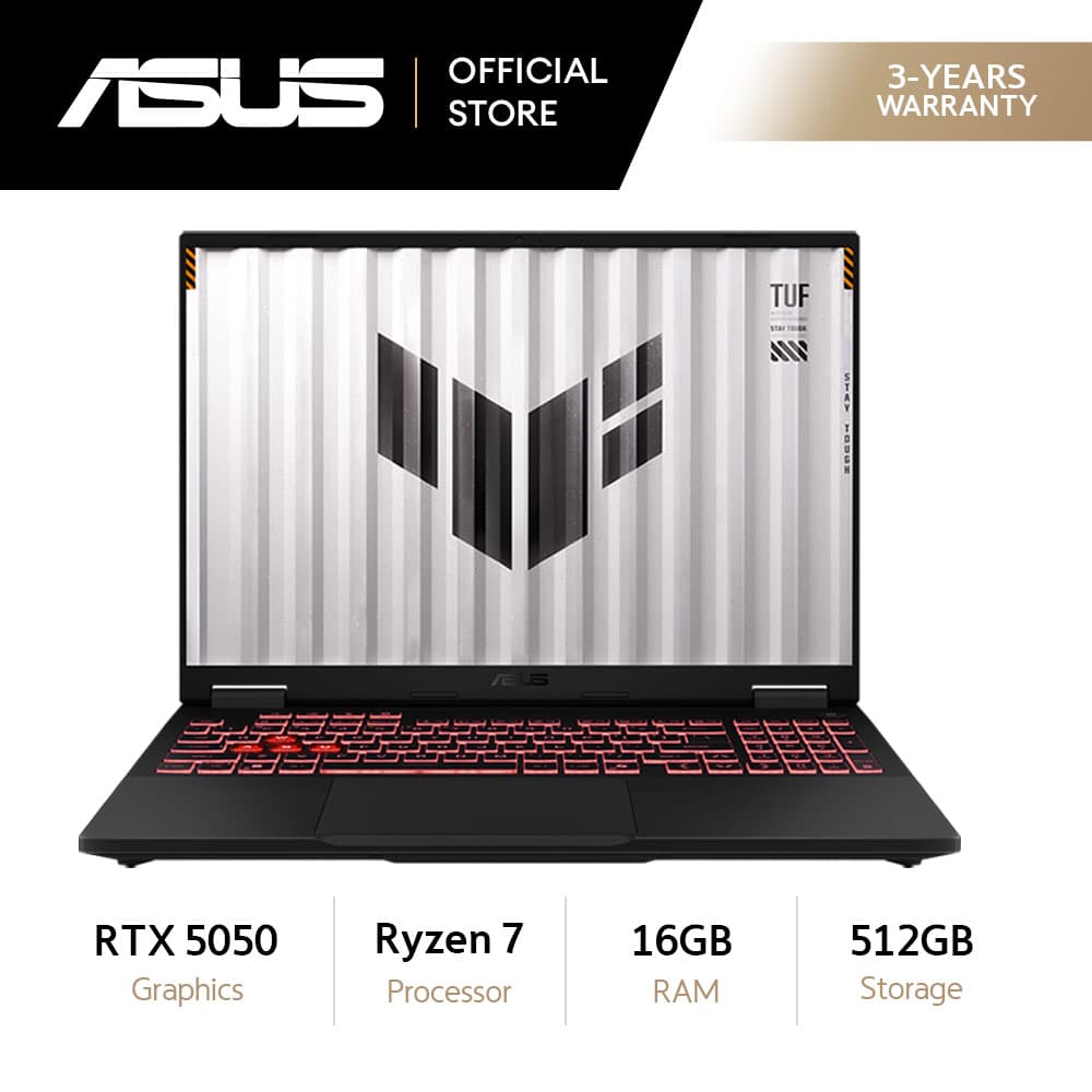 Asus TUF A16 FA608UH-RV020W 16" FHD Ryzen 7 16GB 512GB SSD RTX 5050 AMD Radeon Win11 Gaming Laptop