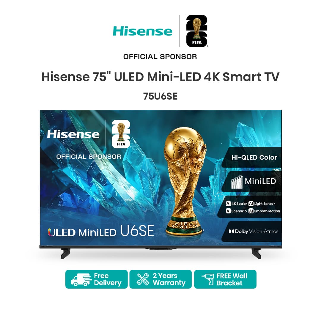 Hisense 55/65/75 inches Mini-LED ULED 4K Smart TV (U6SE Series)