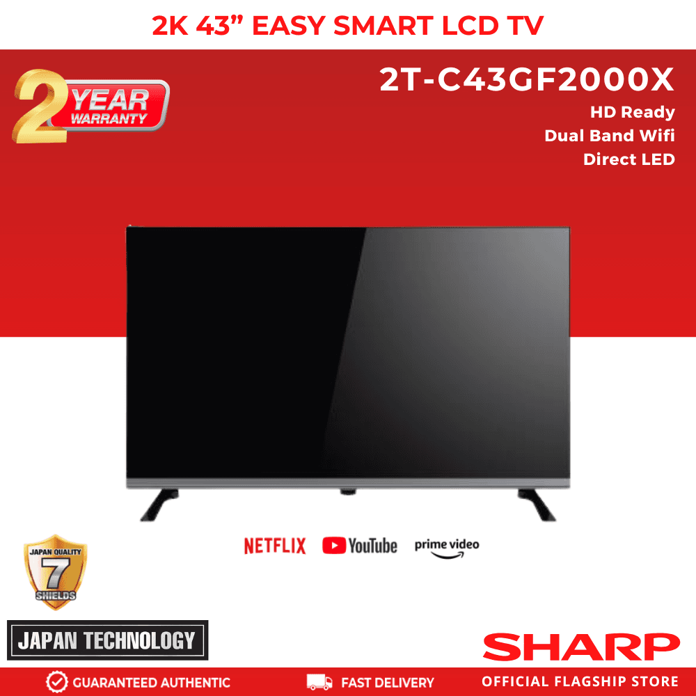 SHARP 2T-C43GF2000X 43" 2K SMART TV