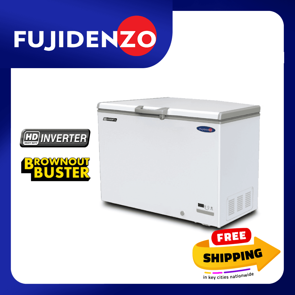 Fujidenzo 8.8 cu. ft. HD Inverter Brownout Buster Chest Freezer with Cooling Pad IFCP-88GDF (White)
