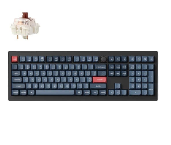 Keychron V6 Max QMK Mechanical Keyboard, Carbon Black, Full, Wired, RGB, Hot-Swap, QMK VIA