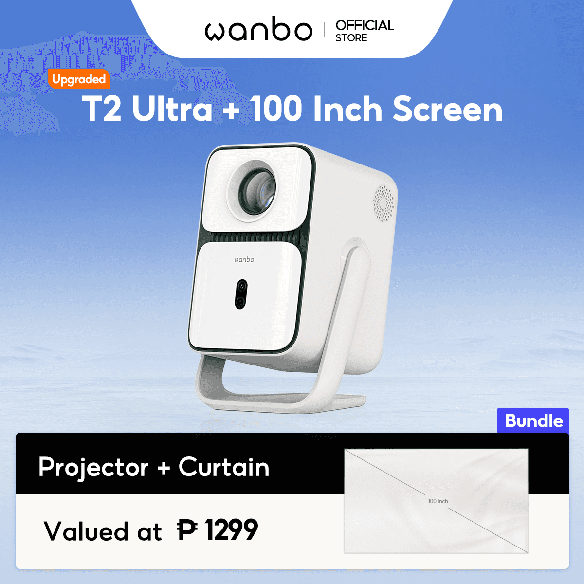[Upgraded] Wanbo T2 Ultra Gimbal Projector Google TV 14 Free Angle 1080P FHD Auto Focus Home Cinema