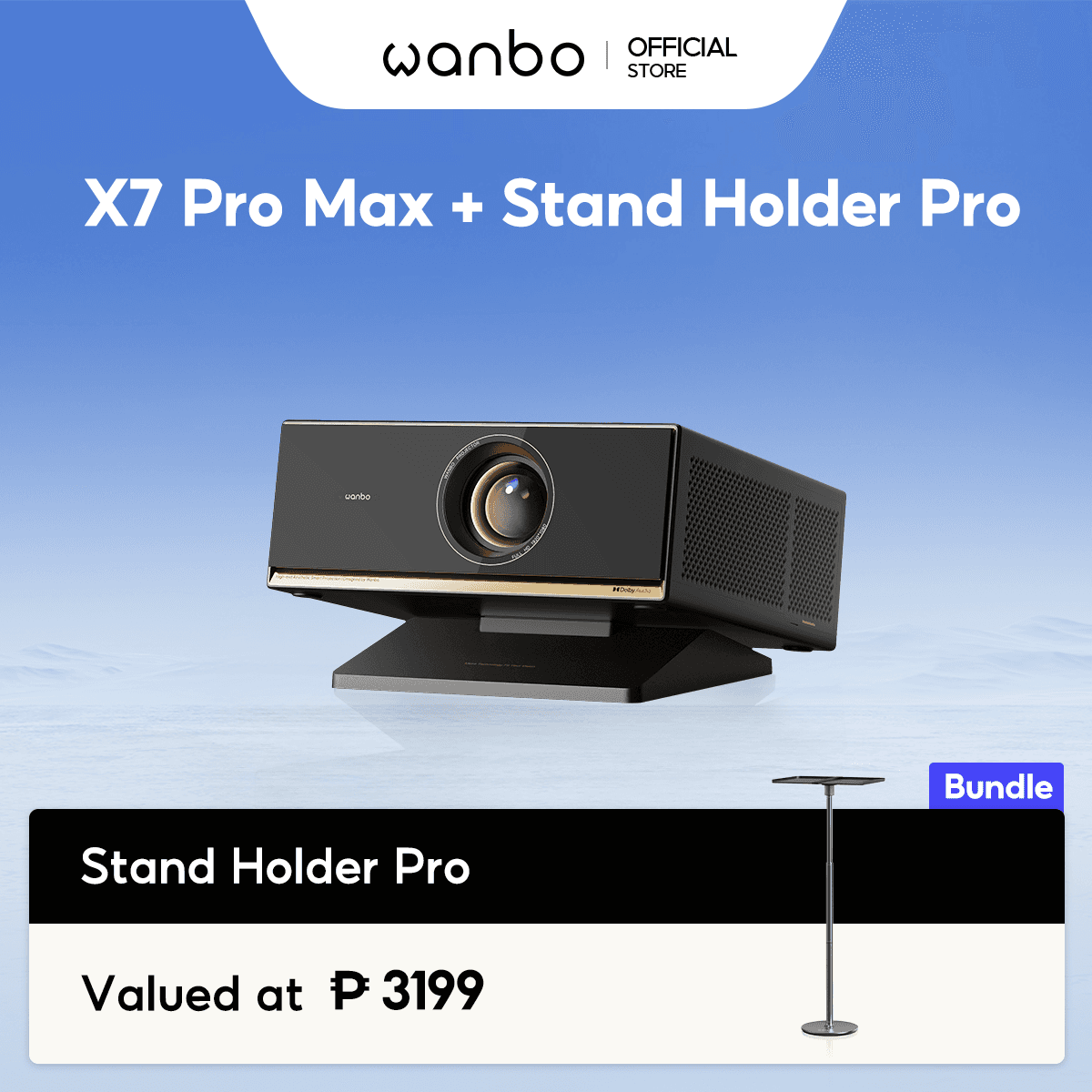 [Upgraded] Wanbo X7 Pro Max 1500ANS Smart Projector 4K Google TV MEMC HDR10 Support 4K Full HD ASA 3.0 Google Voice Assistant Home Cinema