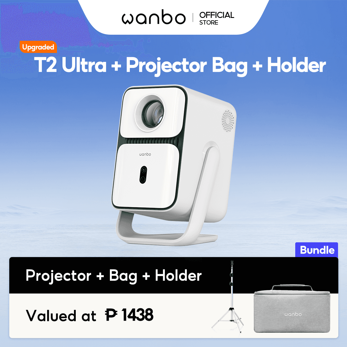 [Upgraded] Wanbo T2 Ultra Gimbal Projector Google TV 14 Free Angle 1080P FHD Auto Focus Home Cinema