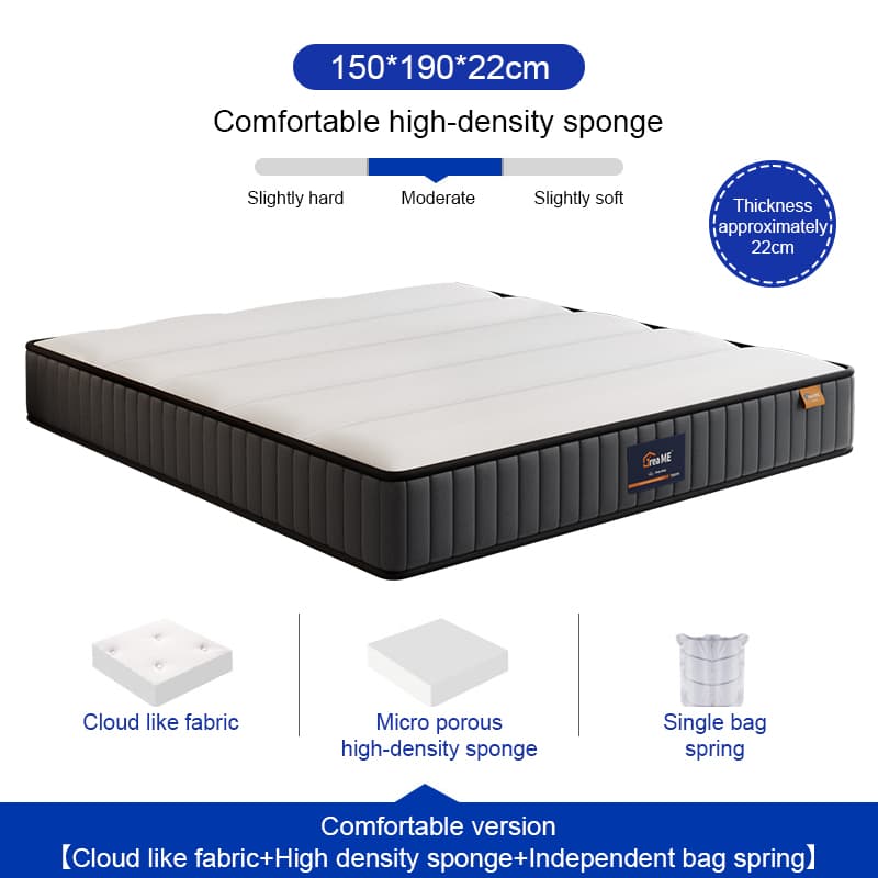 DreaME 9/12inch Spring Mattress Single/Twin/Queen/King Size Optional 10 Years Warranty Memory Foam Mattress Medium Hardness Double Bed Mattress with Great High Rebound Bed Sponge Cushion and Spring, Fitting for Multi-Age and Weight Groups, Fast Ship