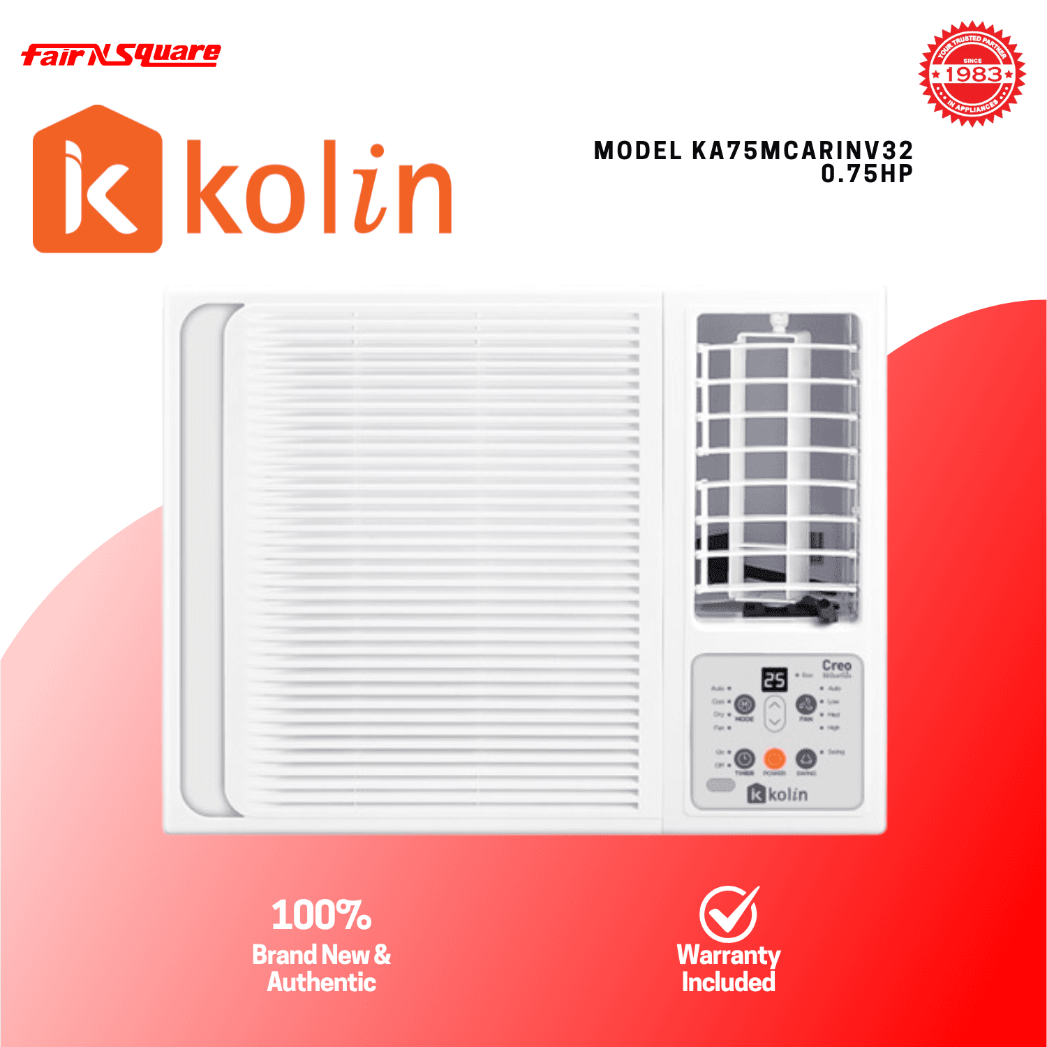 Kolin 0.75HP Full DC Inverter Window Aircon Creo Series (KA75MCARINV32)