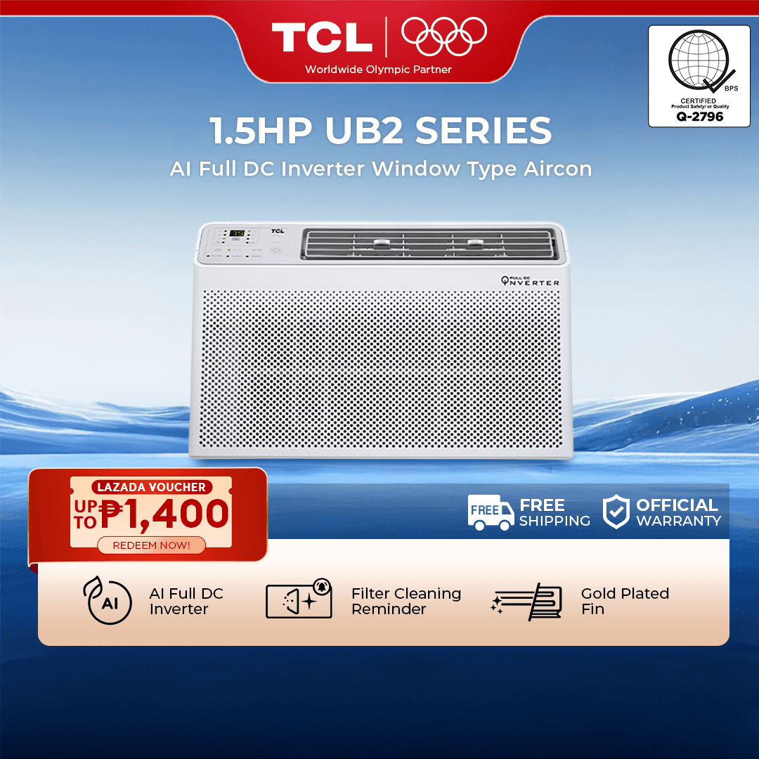 TCL 1.5HP UB2 Series AI Full DC Inverter Window-Type Air Conditioner - TAC-12CWI/UB2 Aircon