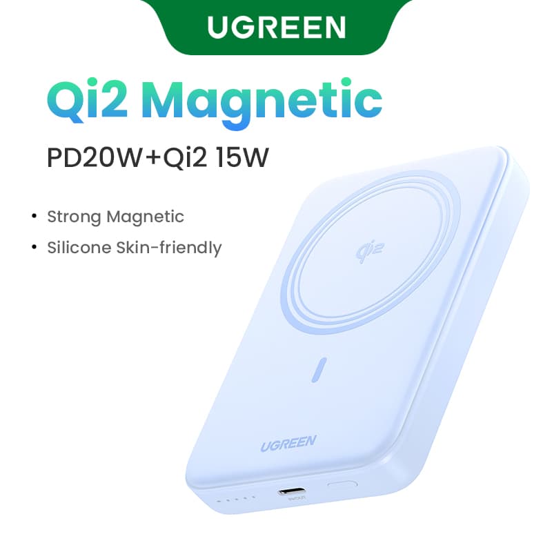 UGREEN 15W Magnetic Wireless 10000mAh Powerbank PD 20W Qi2 15W Wireless Fast Charging for iPhone 18 17 13 12 16 15 14 Portable Power Bank Para sa iPhone at Android Mabilis na Charging