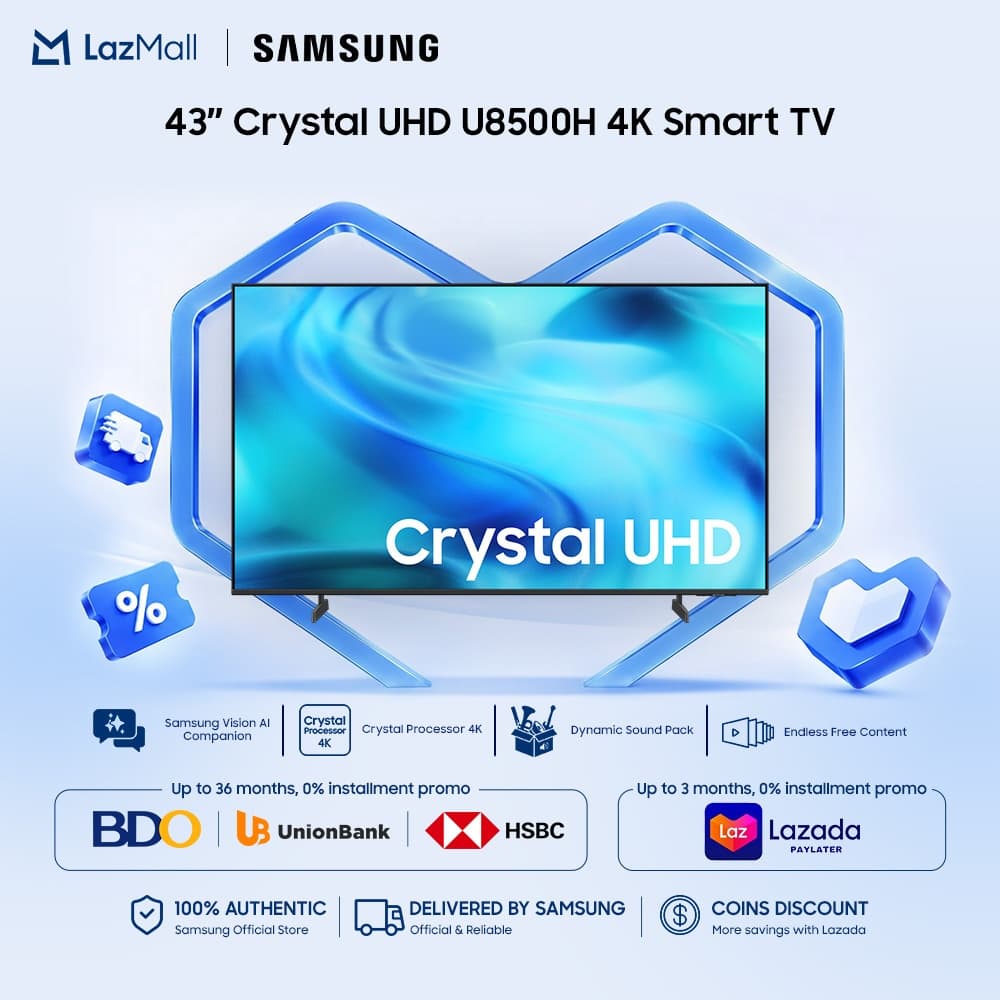 Samsung 43" Crystal UHD U8500H 4K Smart TV (2026)