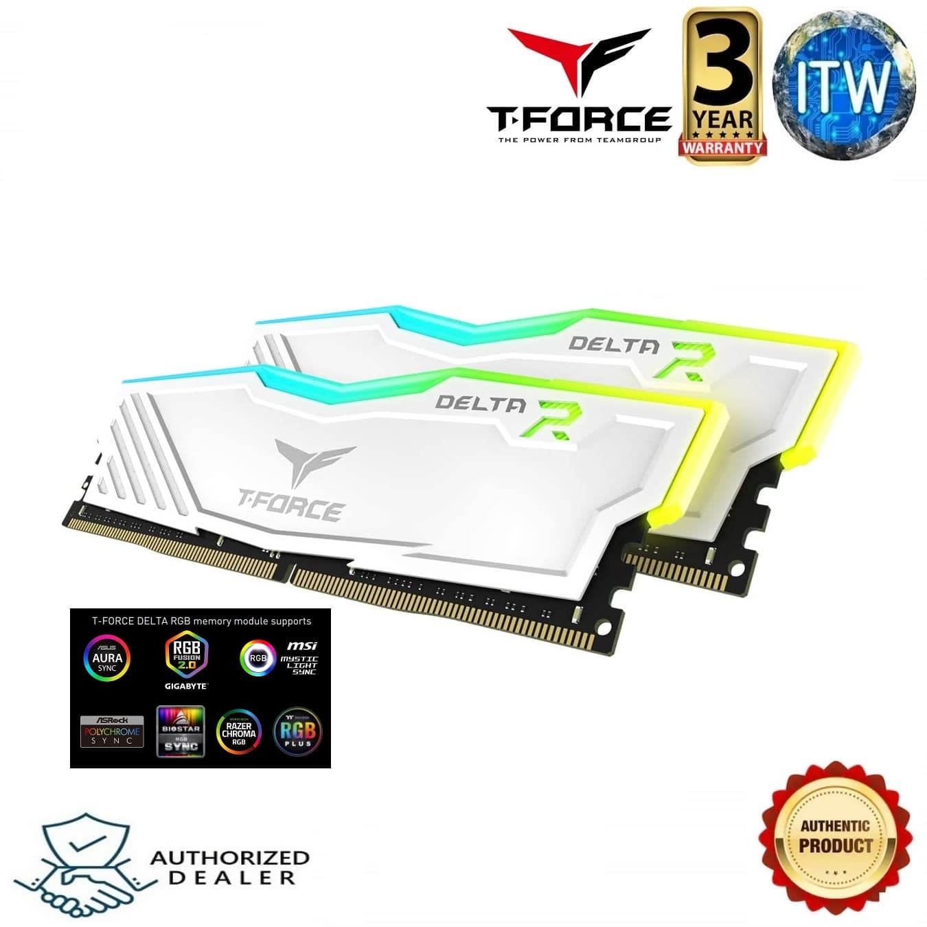 TEAMGROUP T-Force Delta RGB 16GB (2 x 8GB) DDR4 SDRAM DDR4 3200MHz Memory TF4D416G3200HC16CDC01 itw