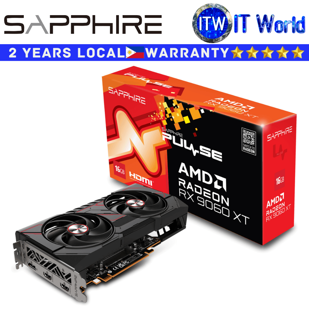 Sapphire RX 9060 XT 16GB GDDR6 Gaming OC PULSE AMD Radeon Graphic Card (SPR-11350-03-20G)