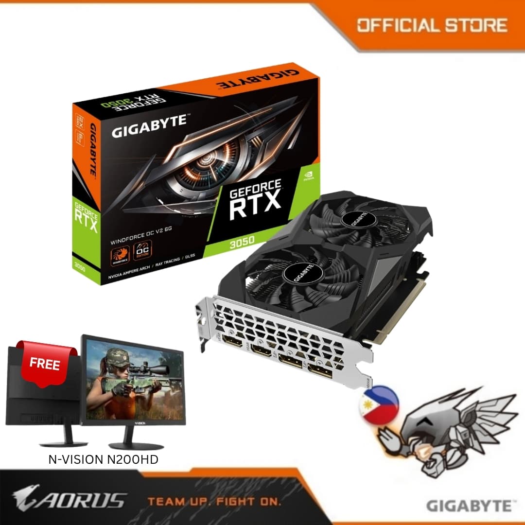 Gigabyte RTX 3050 GV-N3050WF2OCV2-6GD Windforce OC Dual 6G GDDR6 96bit DP/HDMI GPU