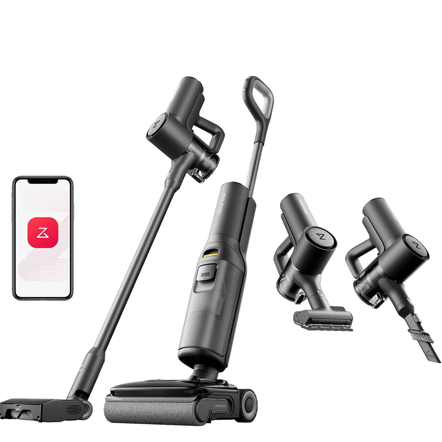 Roborock F25 ace Series Wet & Dry Cordless Vacuum Cleaner 20KPa Suction, Self-Cleaning & Drying, JawScrapers Technology 0% Hair Tangle, APP control, 180°Lie-Flat, SlideTech2.0 Effortless Glide, 70° Swivel Design Reach for Inaccessible Cleaning