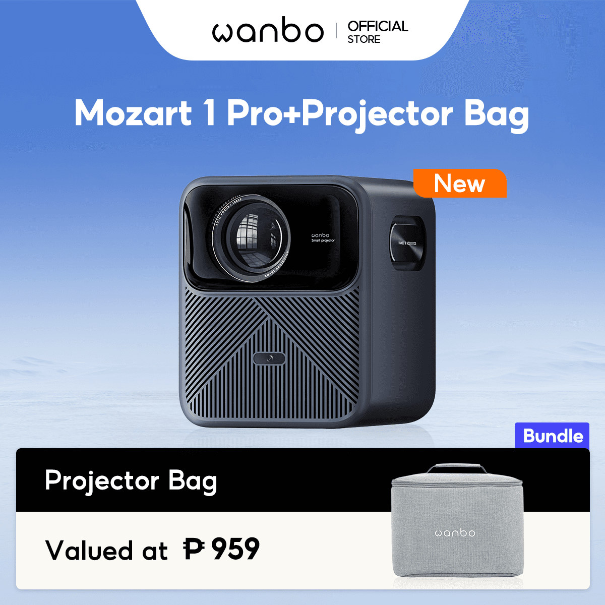 [Flagship] Wanbo Mozart 1 Pro Online 4K Projector 1200 ANSI Android 11 Auto Focus Home Cinema