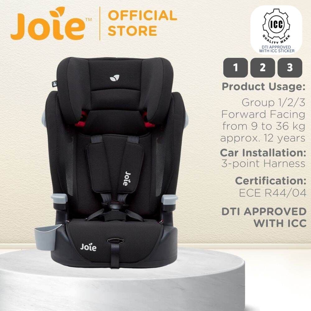 Joie Elevate Car Seat for Toddler With ICC GROUP 1/2/3 9 to 36kg from 1 to 12 years old