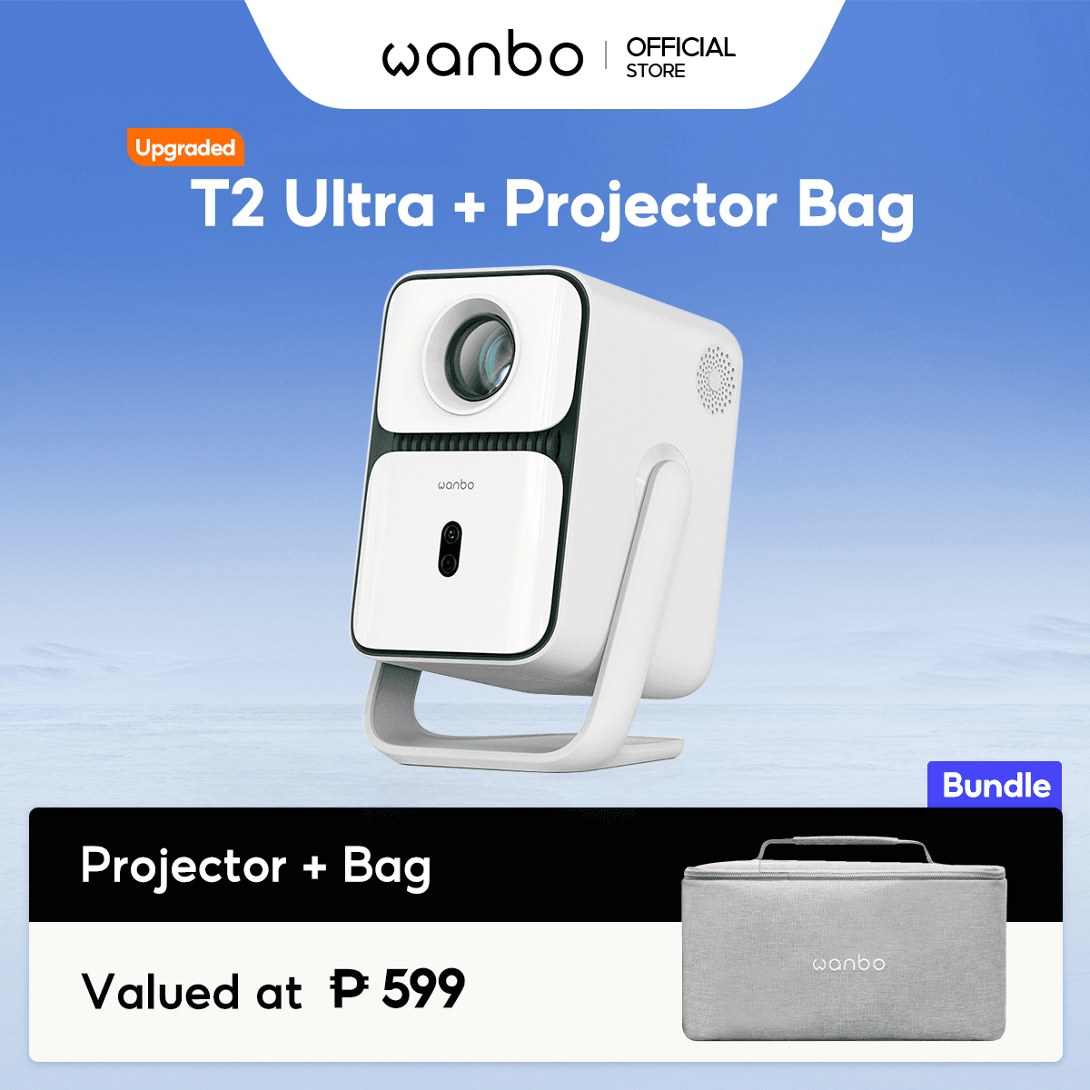 [Upgraded] Wanbo T2 Ultra Gimbal Projector Google TV 14 Free Angle 1080P FHD Auto Focus Home Cinema