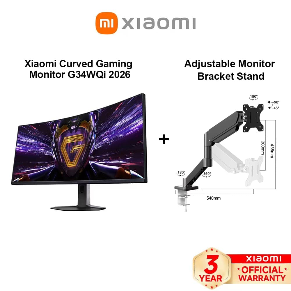 Xiaomi Curved Gaming Monitor 2026 G34WQi 180Hz high Refresh Rate Monitor Ultra-High Definition Monitor