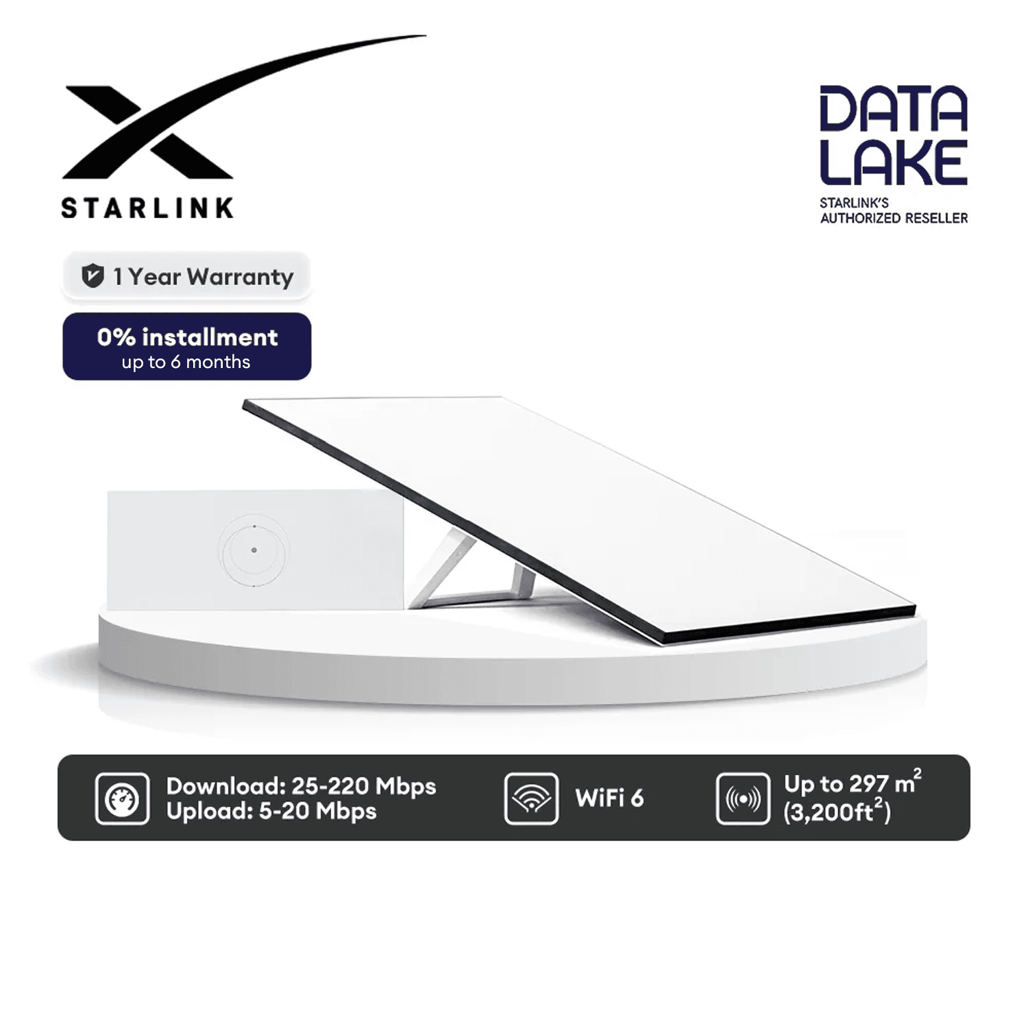Starlink Residential Standard Satellite Internet with Wi-Fi Router