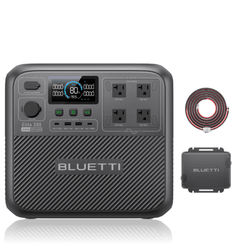 BLUETTI Solar Generator Elite 200 V2, 2073.6Wh LFP Battery Backup w/ 4 2600W AC Outlets (3900W Power Lifting) 17-Year Lifespan Portable Power Station for Camping Off-grid