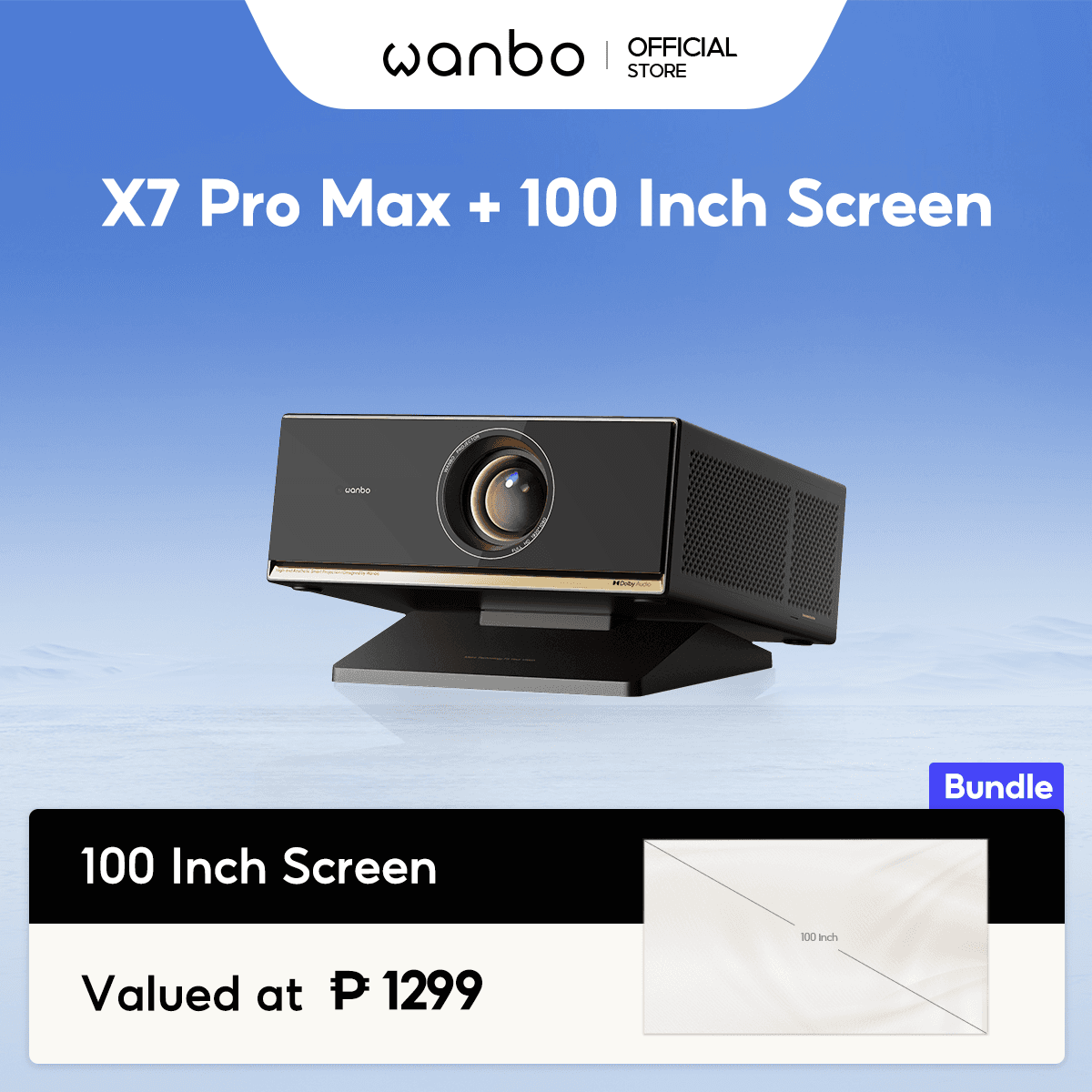 [Upgraded] Wanbo X7 Pro Max 1500ANS Smart Projector 4K Google TV MEMC HDR10 Support 4K Full HD ASA 3.0 Google Voice Assistant Home Cinema