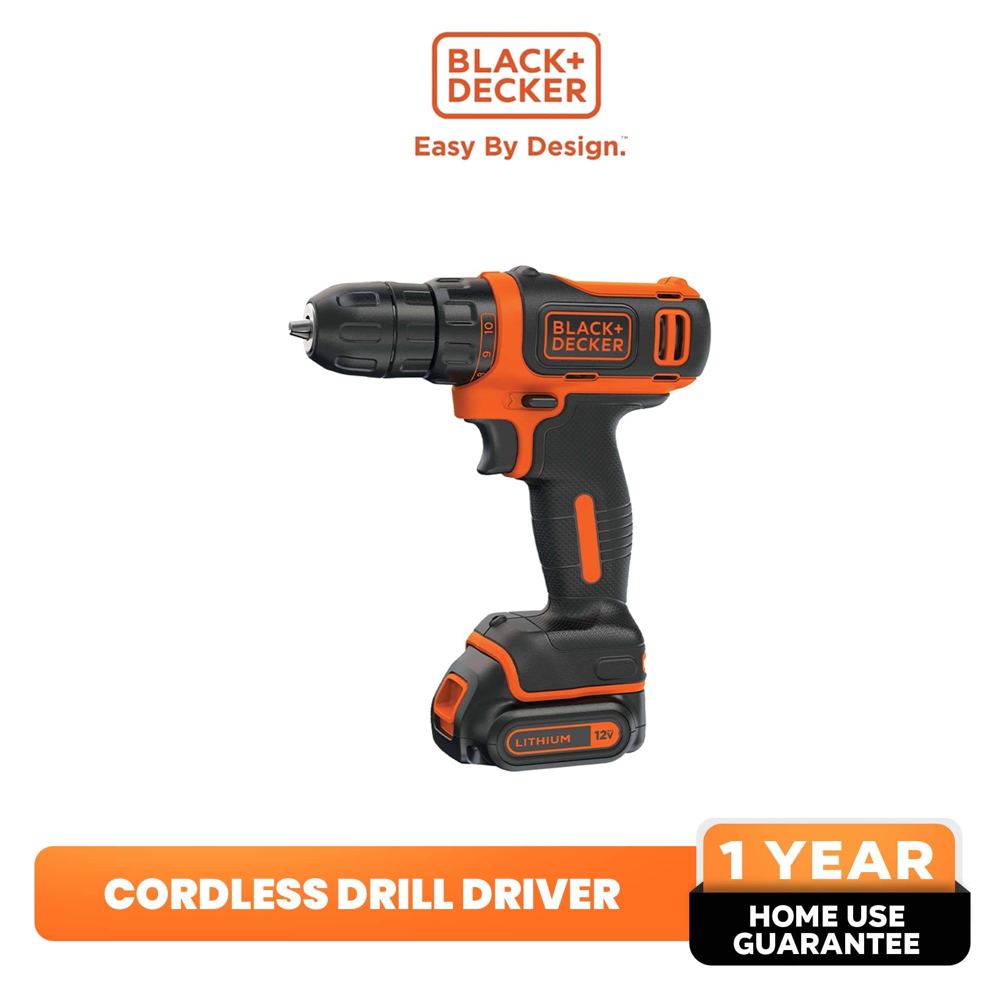 BLACK+DECKER™ Cordless Drill Driver 10.8V Li-Ion (BDCDD12-B1) - Power Tools