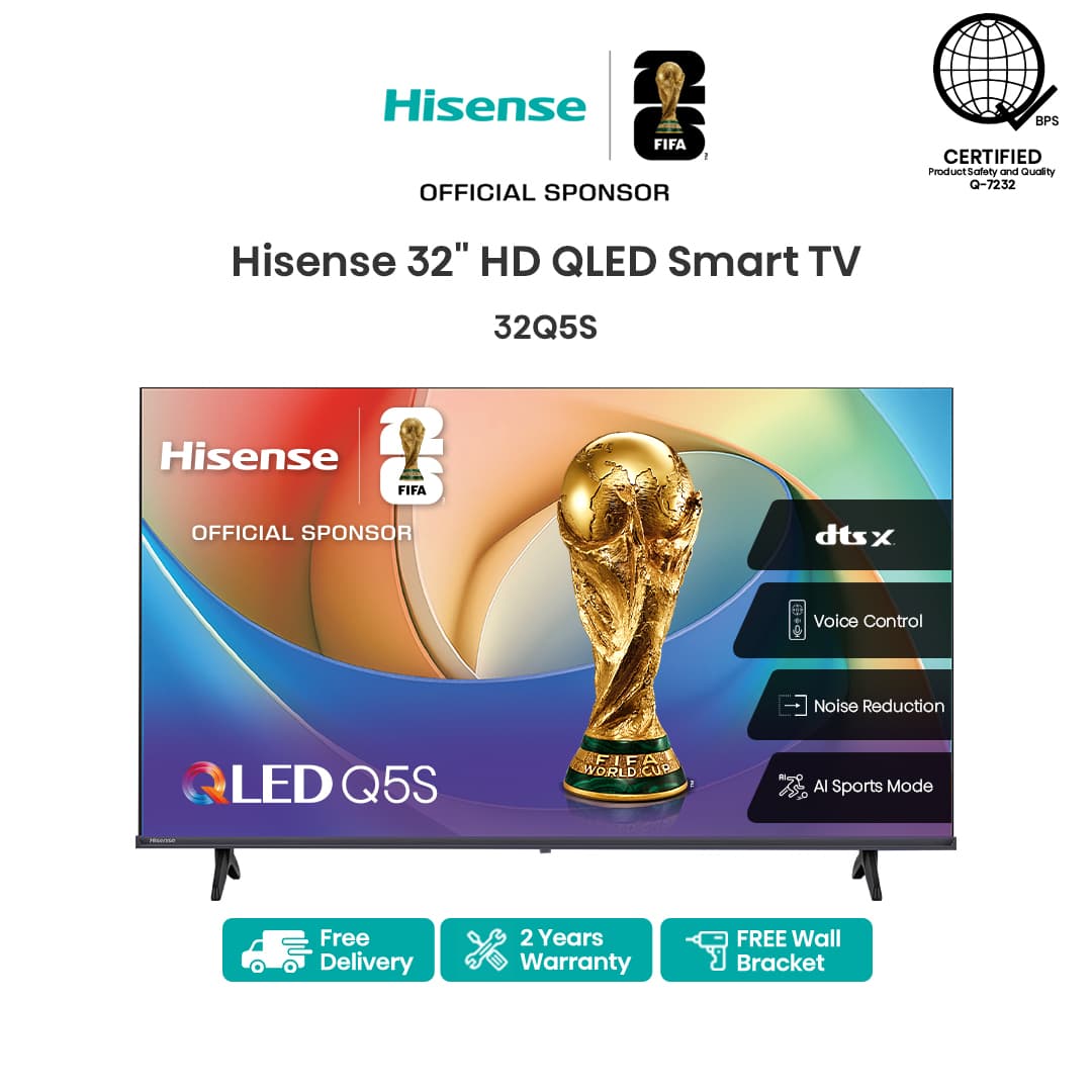 🆕Hisense 32/40/43 inches Full HD QLED Smart TV (Q5S Series) + Free Wall Bracket