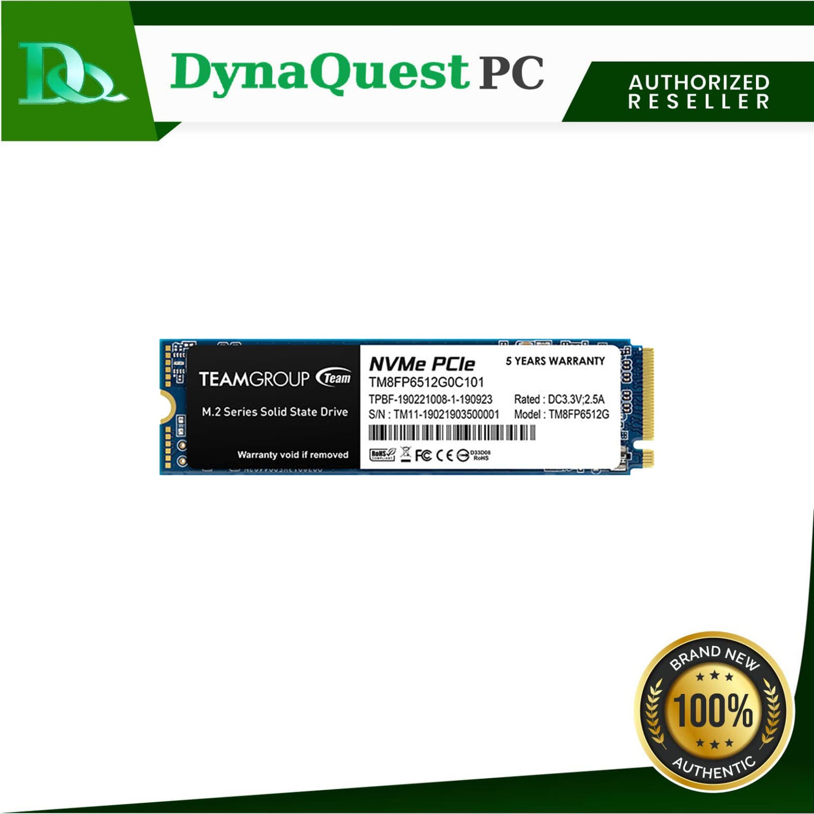 TeamGroup MP33 M.2 512GB 2280 PCIe 3.0 x4 NVMe 1.3 3D NAND Internal SSD TM8FP6512G0C101